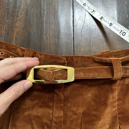 VTG Alpaq California 1970s Pants 26x31 Brown Velour High Waist Flair Rockabilly