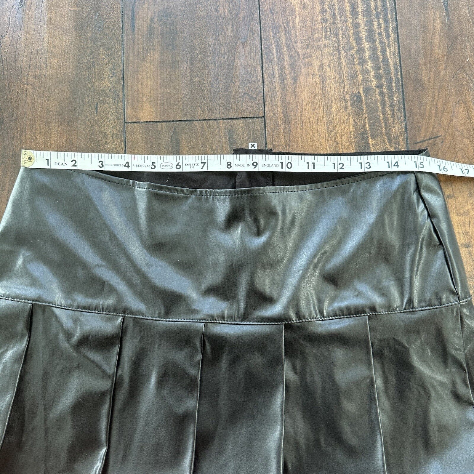 Tripp NYC Vintage M Black Faux Leather Goth Punk Mini Skirt Rare Grunge Y2K 90s