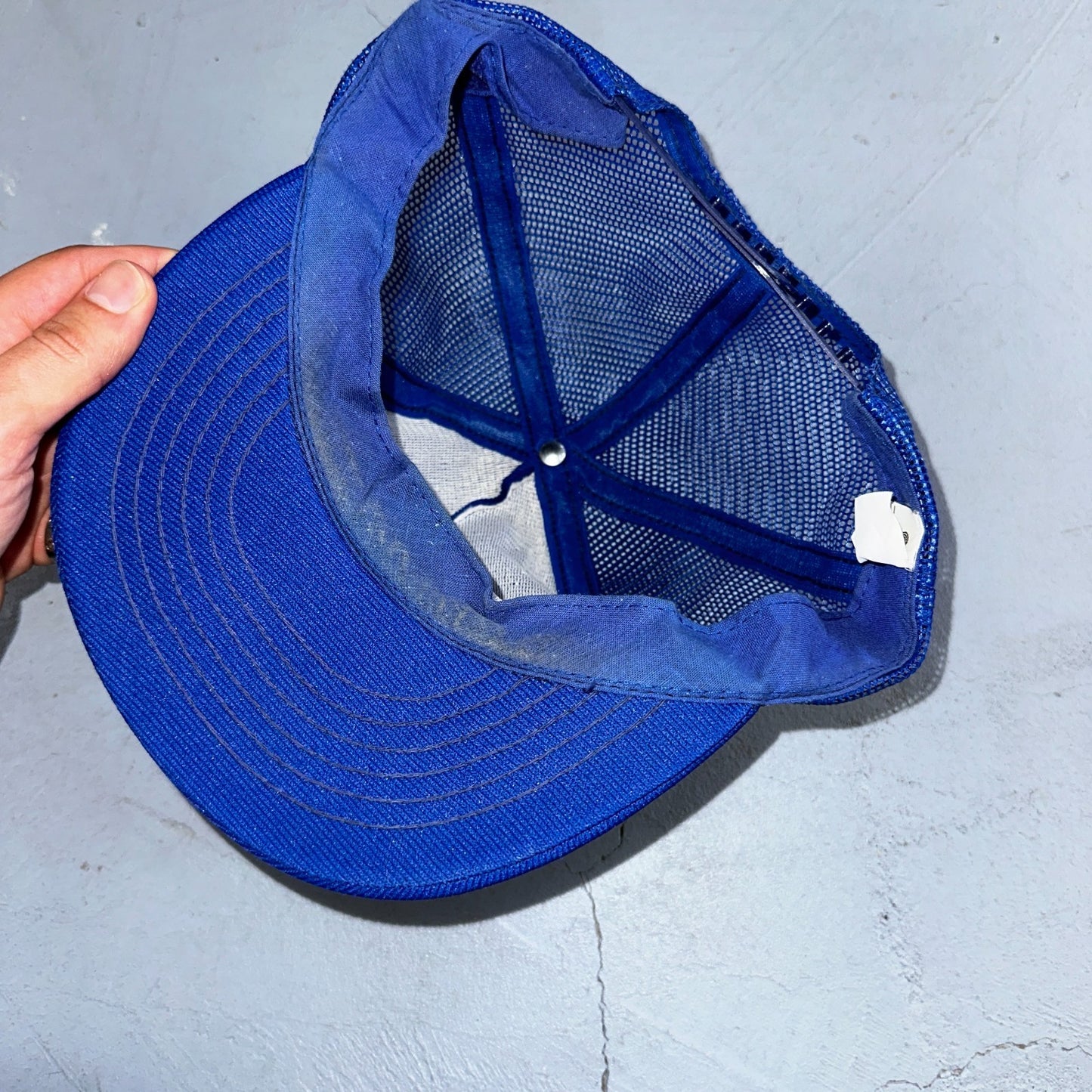 Vintage Pay Less Drug Store Hat Blue Mesh Snapback Pharmacy Promo Trucker Cap US