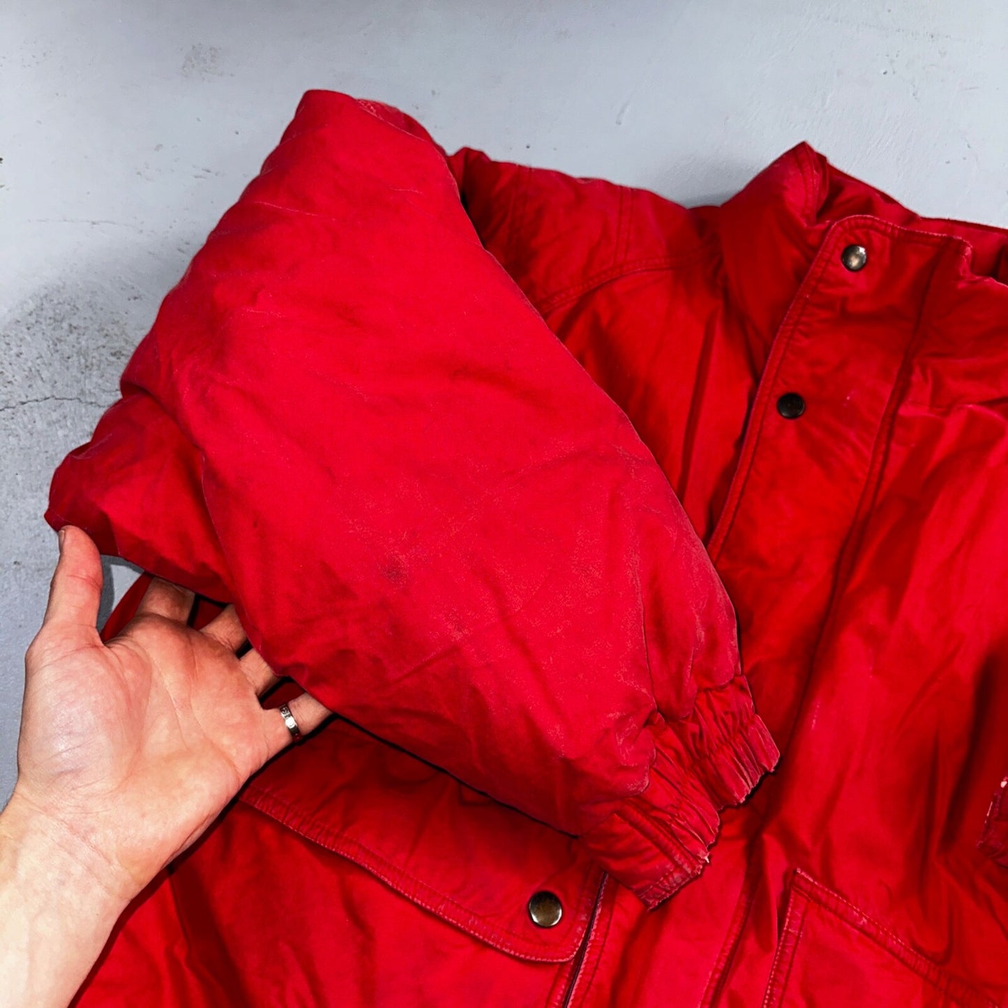 Mighty Mac Jacket Mens 44 Red Bomber Down Filled Norsac Puffer Vintage 80s