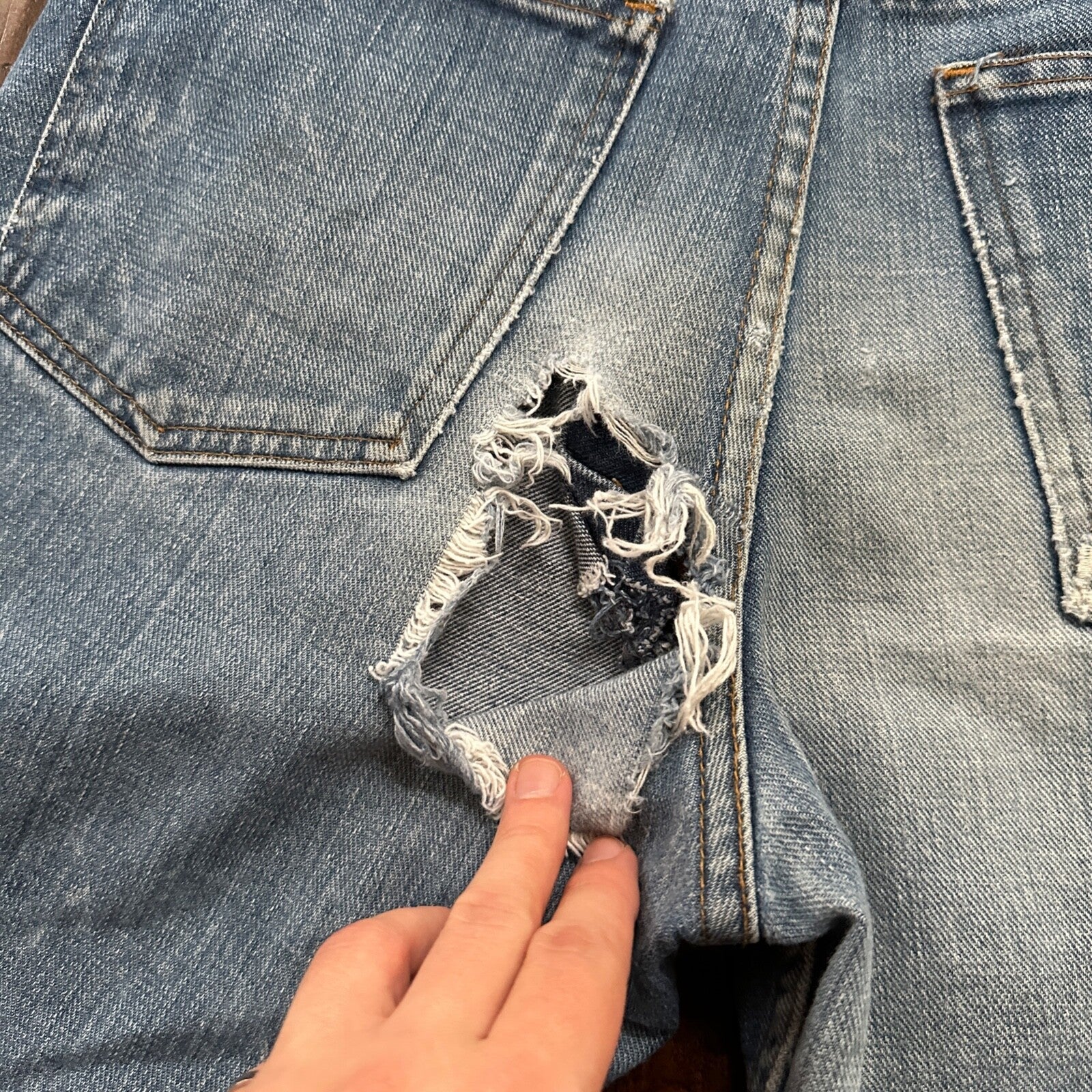 VTG Sears Put On 70s Pants 32x33 501 Bell Bottom Flare Rockabilly Cowboy 28x31