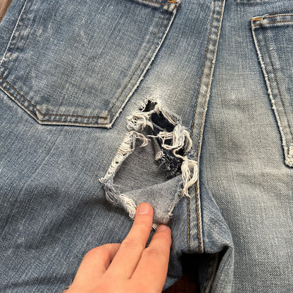 VTG Sears Put On 70s Pants 32x33 501 Bell Bottom Flare Rockabilly Cowboy 28x31