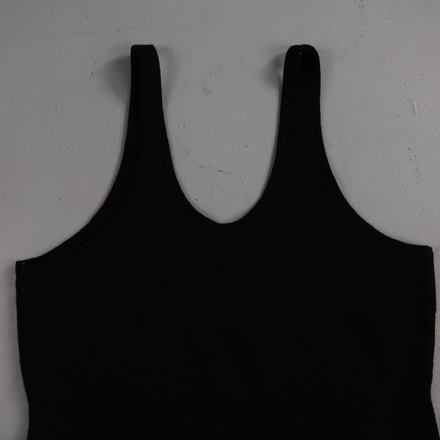 Antique 1920s Black Solid Wool Bathing Suit Women Swimsuit Art Deco 20s 30s