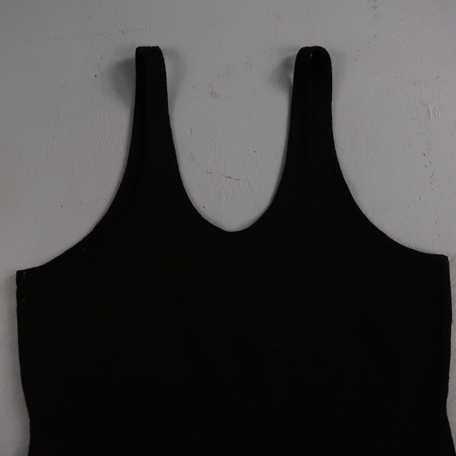 Antique 1920s Black Solid Wool Bathing Suit Women Swimsuit Art Deco 20s 30s