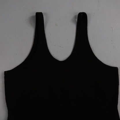 Antique 1920s Black Solid Wool Bathing Suit Women Swimsuit Art Deco 20s 30s