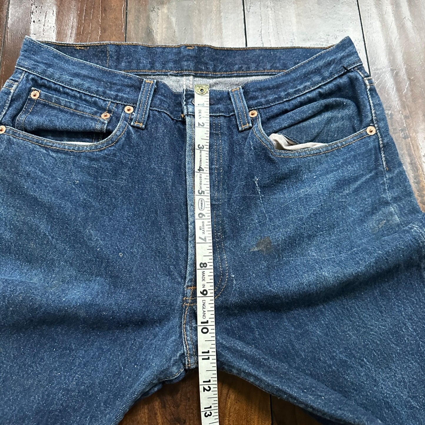 VTG 90s Levis 501 Button Fly 33x36 USA Tag Jeans Straight Wash Blue XX Act 30x31