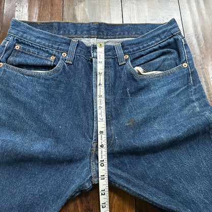 VTG 90s Levis 501 Button Fly 33x36 USA Tag Jeans Straight Wash Blue XX Act 30x31