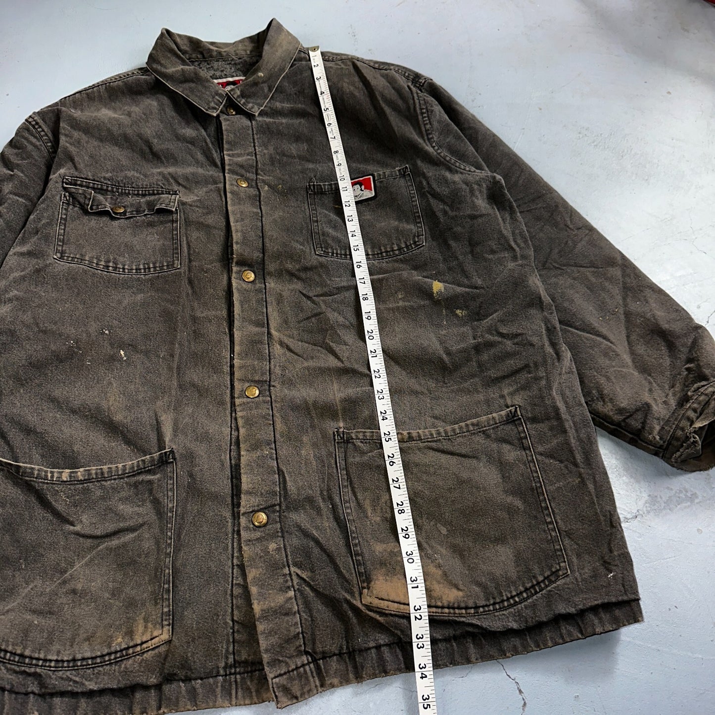 Ben Davis Jacket VTG 90s Canvas Blanket Lined Chore Workwear USA 3XL Detroit