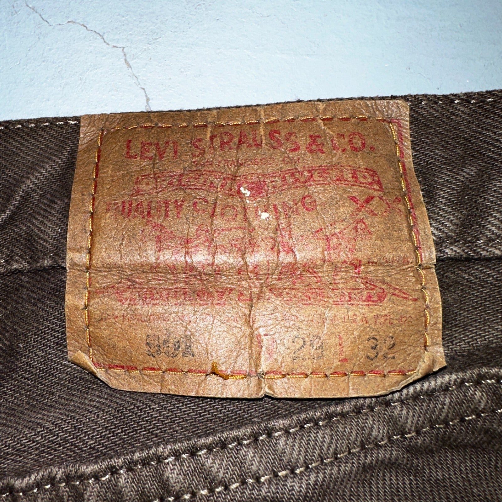 Levis 501 Vintage 90s USA XX Straight Leg Jeans Brown Dark Wash 29x32 Act 29x31