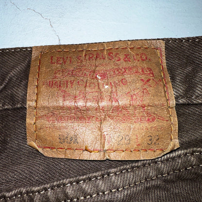 Levis 501 Vintage 90s USA XX Straight Leg Jeans Brown Dark Wash 29x32 Act 29x31