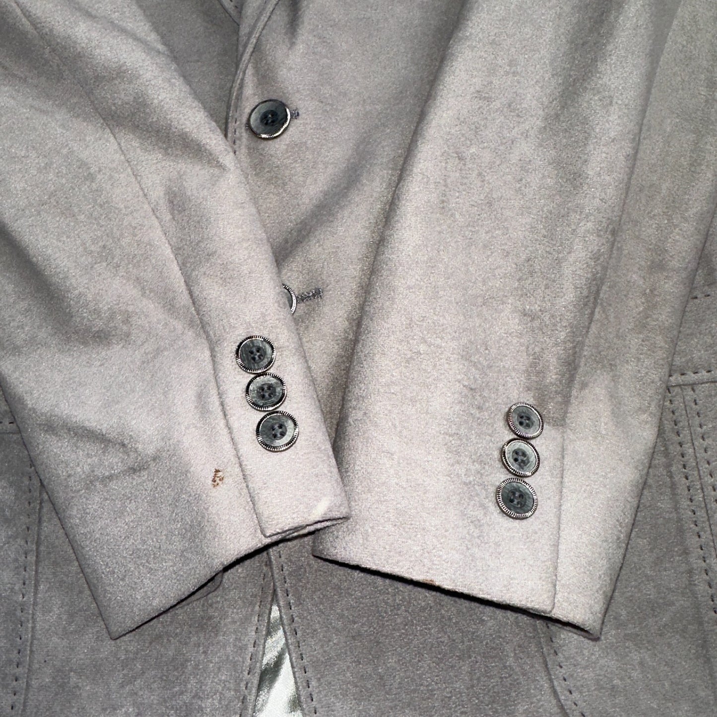 VTG Mens Suit 38 Jacket Sport Coat Rockabilly 60s 70s Suede Gray Disco The Knack