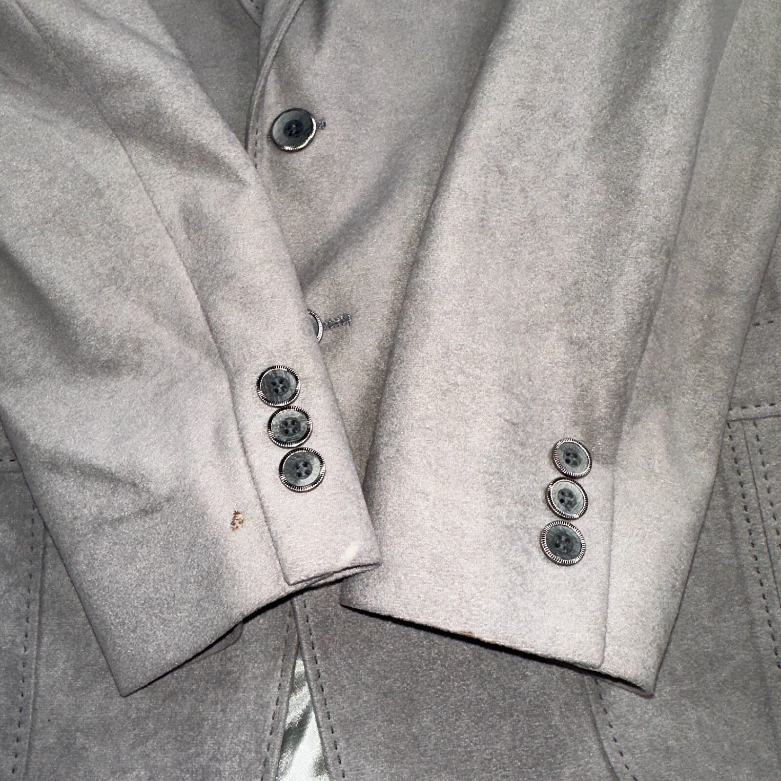 VTG Mens Suit 38 Jacket Sport Coat Rockabilly 60s 70s Suede Gray Disco The Knack