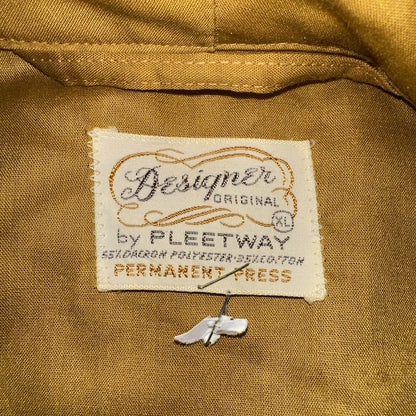 Vintage Pleetway 60s Lounge Robe Smoking Jacket Brown Yellow Toga XL Rockabilly