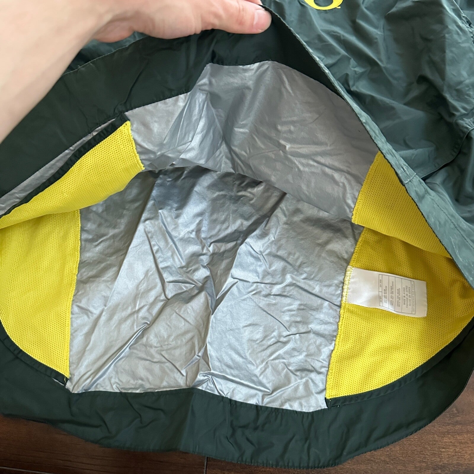 Vintage Nike Quarter Zip Windbreaker Jacket Nylon L Oregon Ducks Korea 90s Y2K