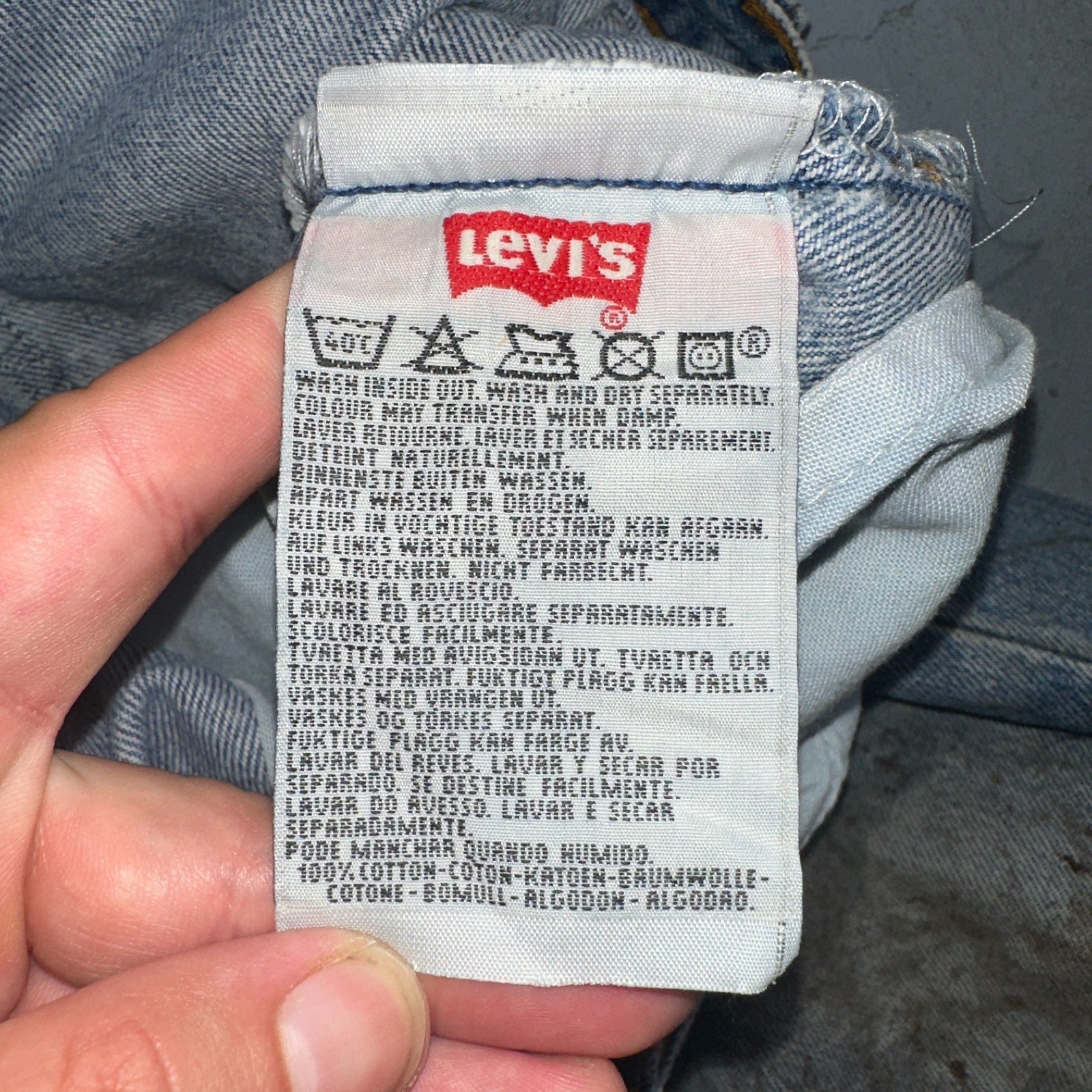 Levis 501 Vintage 90s Europe Straight Leg Jeans Blue Light Wash 36x36 Act 34x29