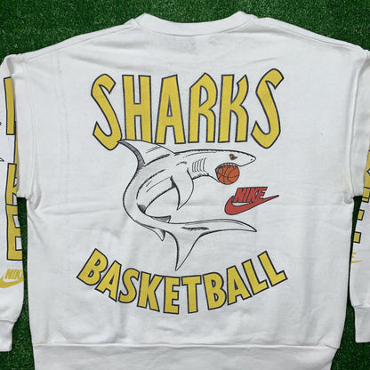 Nike Vintage Sweatshirt Mens T Shirt Sharks Crewneck AOP Basketball Jordan RARE