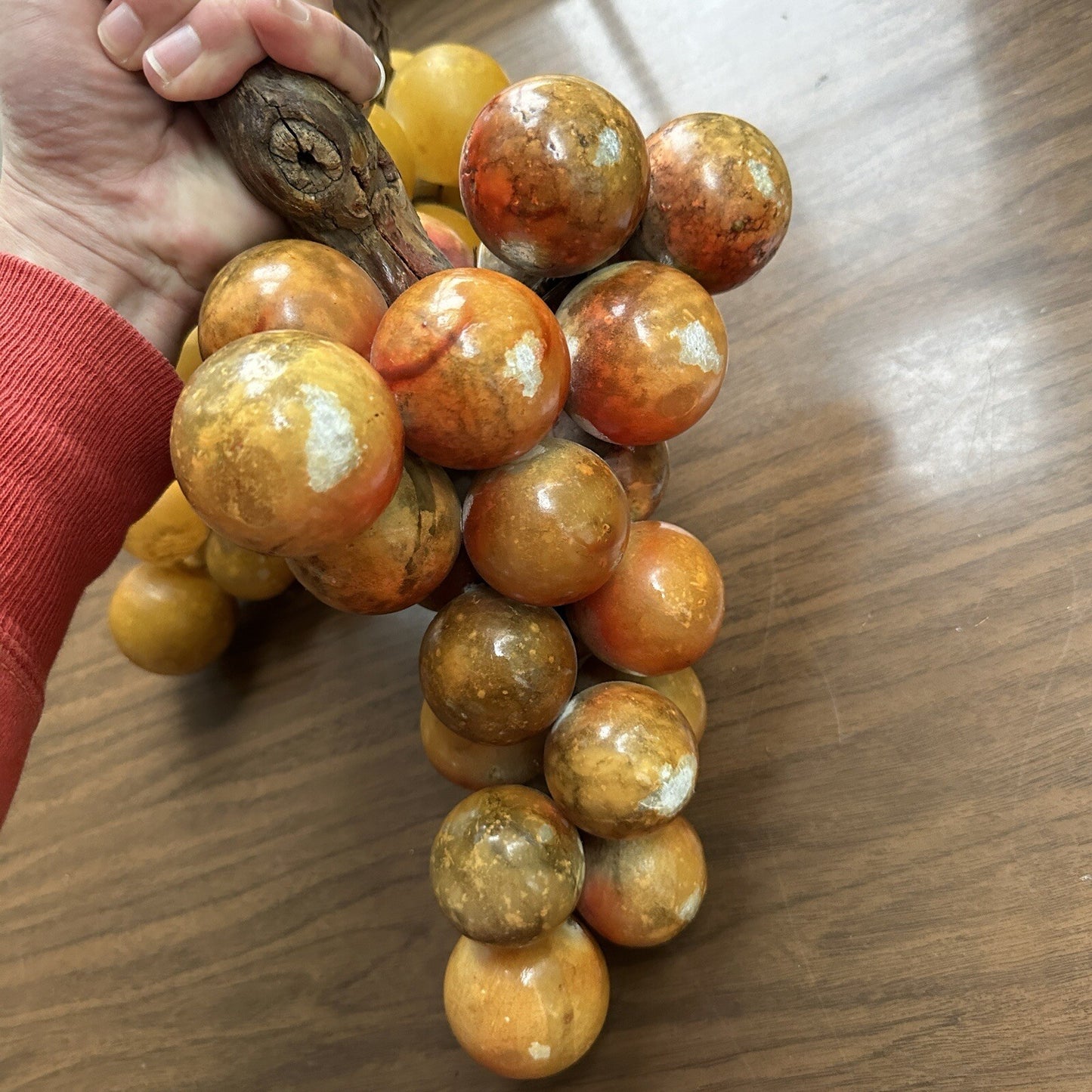 VTG Gold Lucite Acrylic Grapes Mid Century MCM Retro 1960s Cluster Yellow Set 2