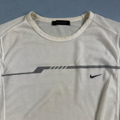Nike Sphere VTG T Shirt 3M Check Textured Short Sleeve White/Yellow Tennis Sport