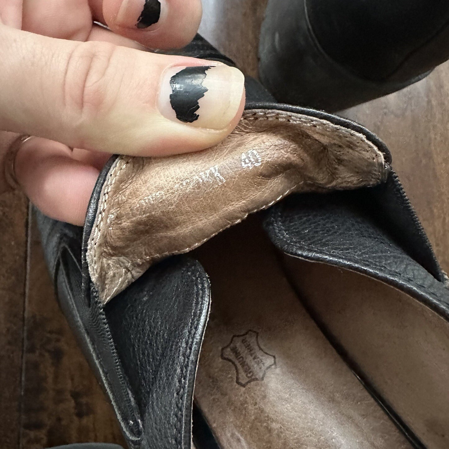 Zenden Genuine Leather Black Up Shoes 40 Euro Vtg Y2K Heels Mules Summer Dress