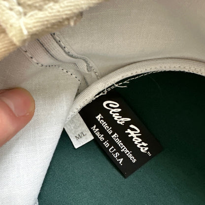 Vintage Summer Club Wide Brim Hat Australia Chin Strap Beach Sun Boho Green Hike