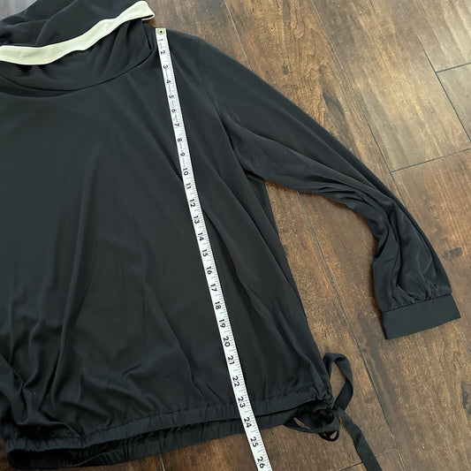 Vintage ALEX COLMAN CALIFORNIA Polyester 70s Black Psychedelic SHIRT Turtleneck