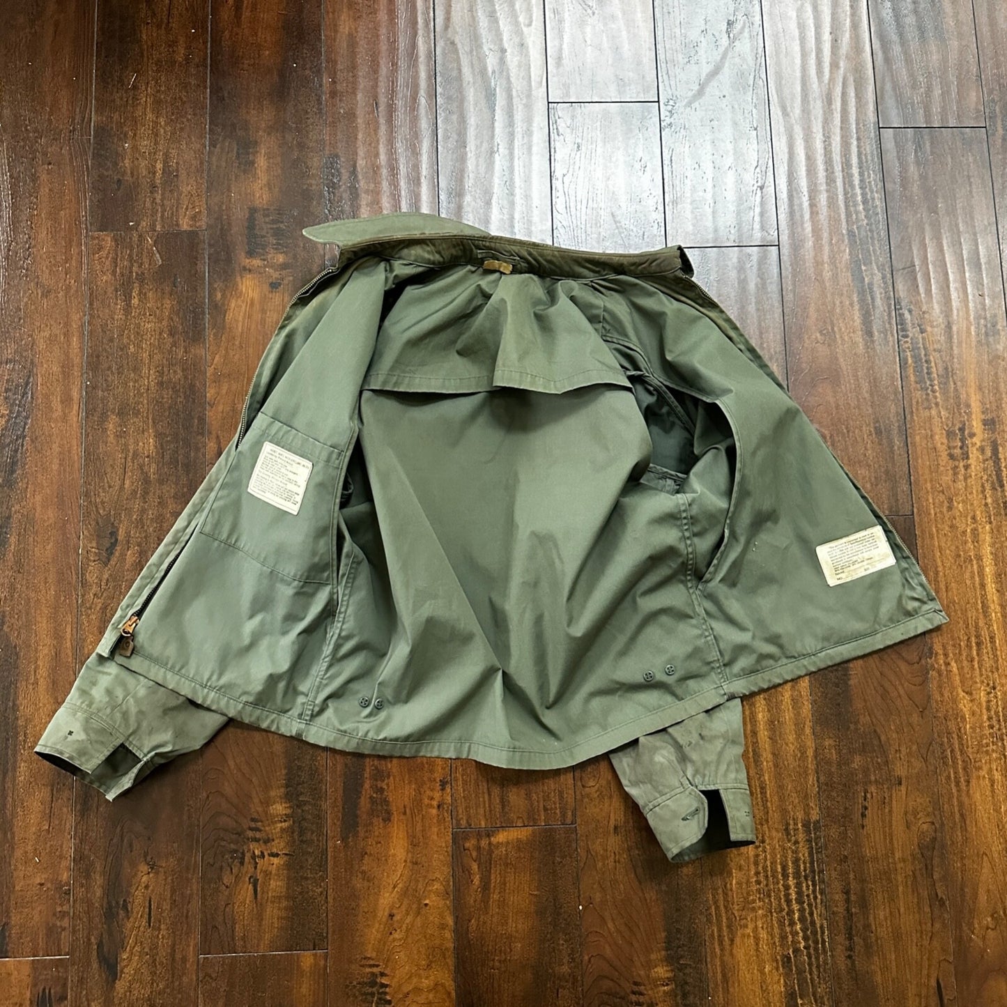 VTG 1960s AG-274 Military Green Water Repellent Jacket 42R Gabardine Rockabilly