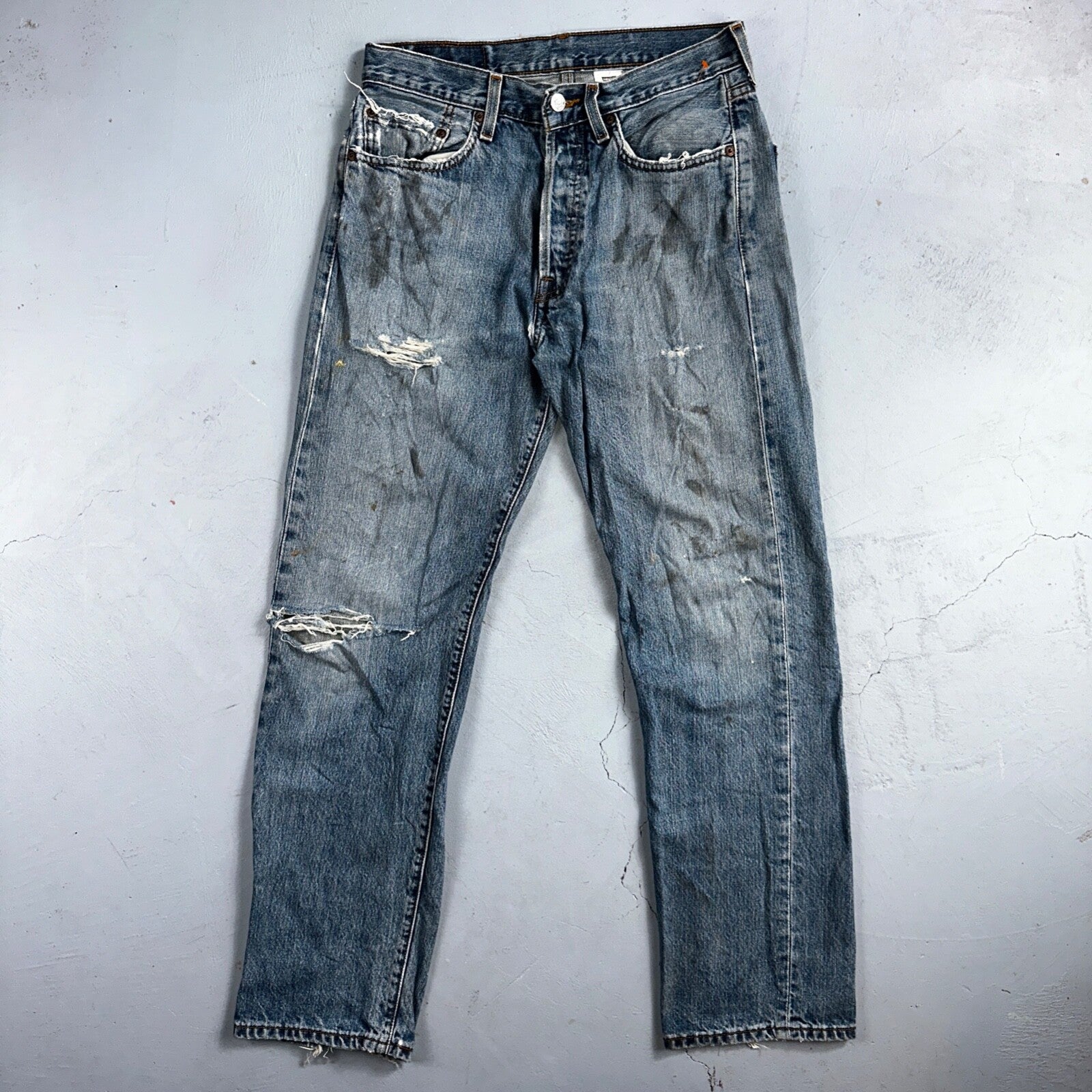 Levis 501 Vintage Y2K Mexico Straight Leg Jeans 31x32 90s Med Wash Act 30x30