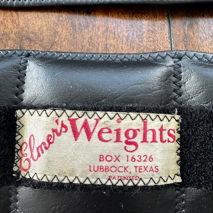Elmer's Ankle Wrist Weights 3 lb Each 2 Vintage Black Leather Made in USA 1950s