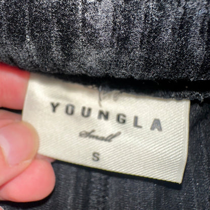 YoungLA Soft Corduroy Black Drawstring Shorts Men's Small Inseam 6" Athletic