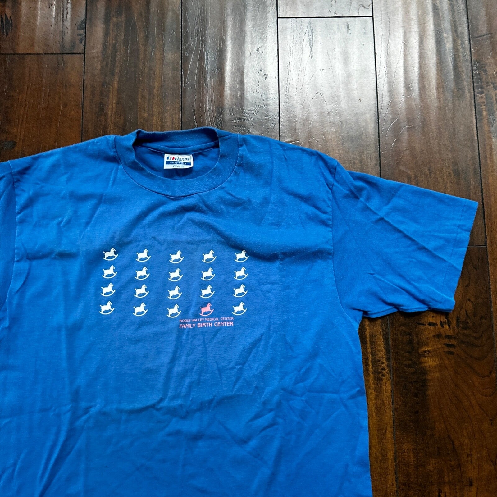 Rocking Horses 80s VTG T Shirt Single Stitch Rogue Valley Hospital Random
