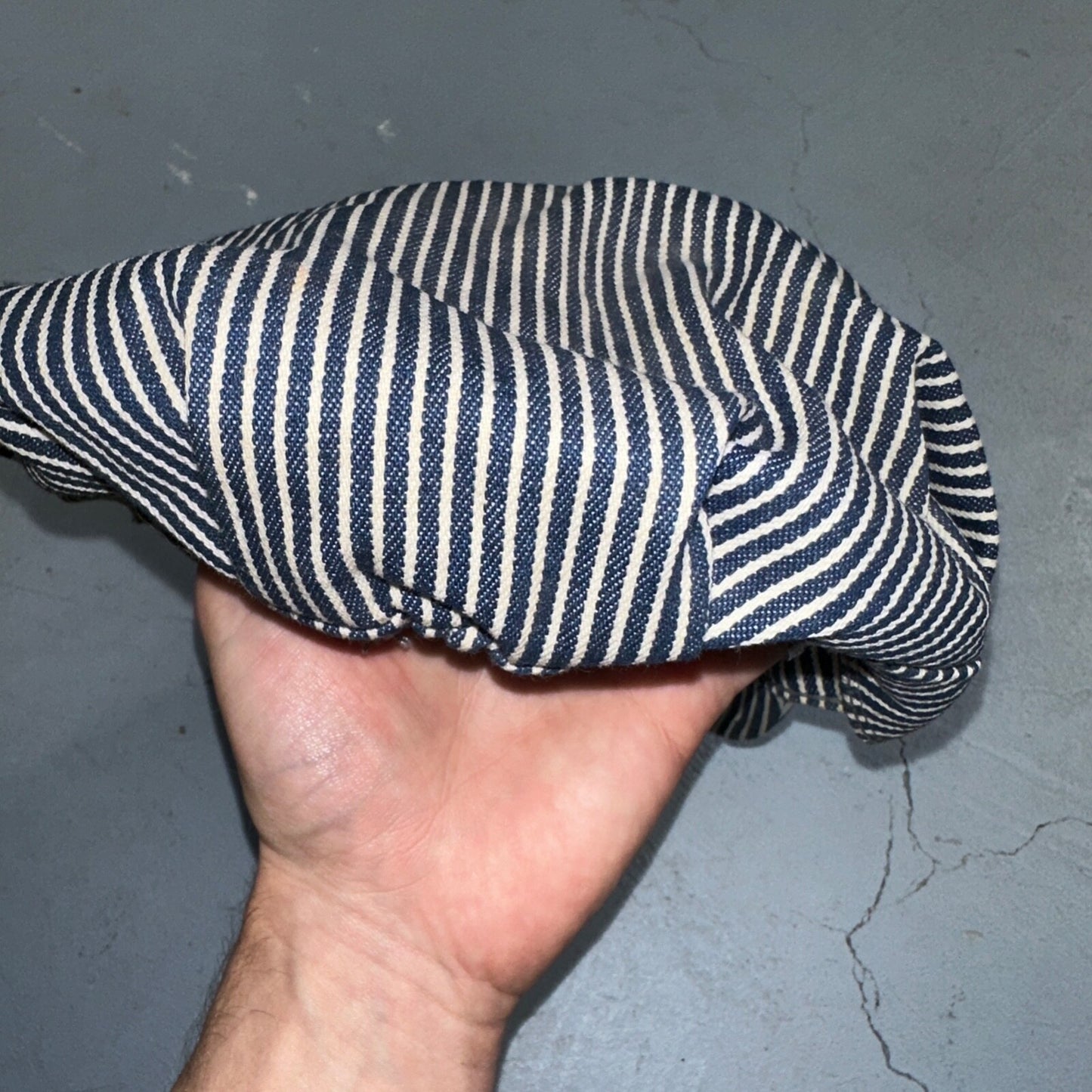 Conductor USA VTG Hat Cap Snapback Hat White Pinstripe XL Travel Cool Look Pin