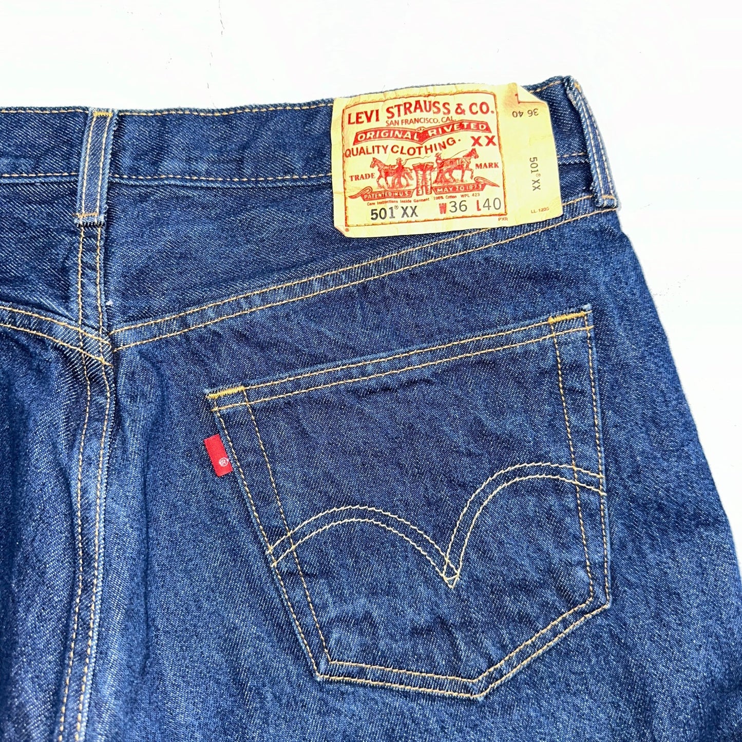 Levis 501 Vintage Y2K 90s XX Straight Leg Jeans Blue Dark Wash 36x40 Act 34x35