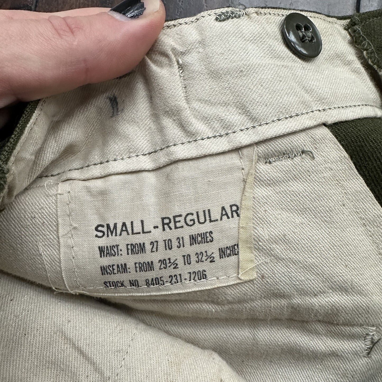 Original 1951 Dated Wool OG-108 Trousers 31x29 Military Pants Not HBT WWII WW2