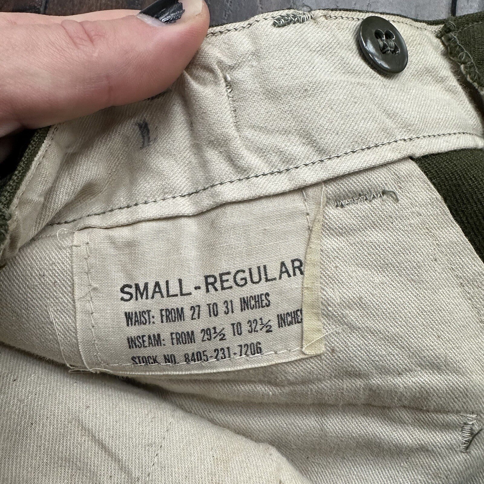 Original 1951 Dated Wool OG-108 Trousers 31x29 Military Pants Not HBT WWII WW2