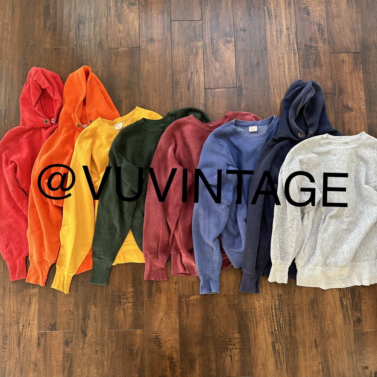 Champion 1970s RW Complete Set USA Sweatshirt VTG Hoodie Crewneck Lot Rare 70s