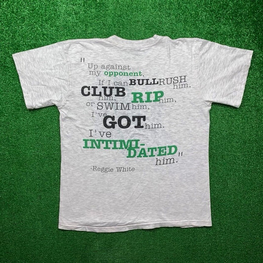 Nike Reggie White Intimidation Vintage T Shirt USA Rare Packers Football NFL 90s