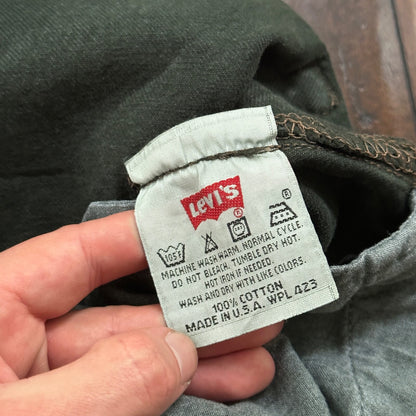 VTG 90s Levis 501 Button Fly 33x34 USA Tag Jeans Straight Green XX Act 30x33