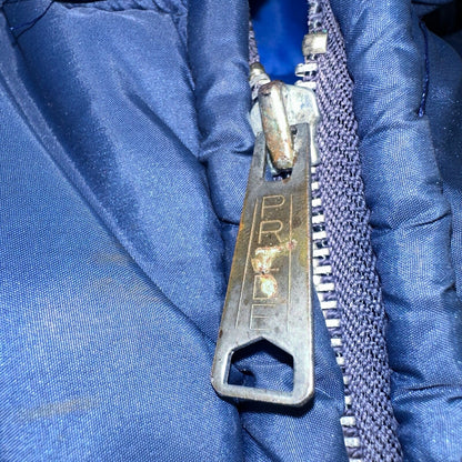 Blue Vintage Vest Warm Winter Puffer Men's L Quilted Zip Up 70s 80s