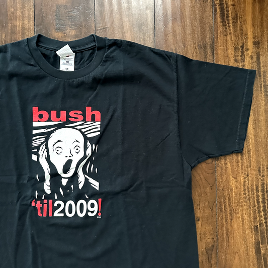 Bush President 2009 Election Vintage T Shirt Black FOTL Black Funny Art Scream