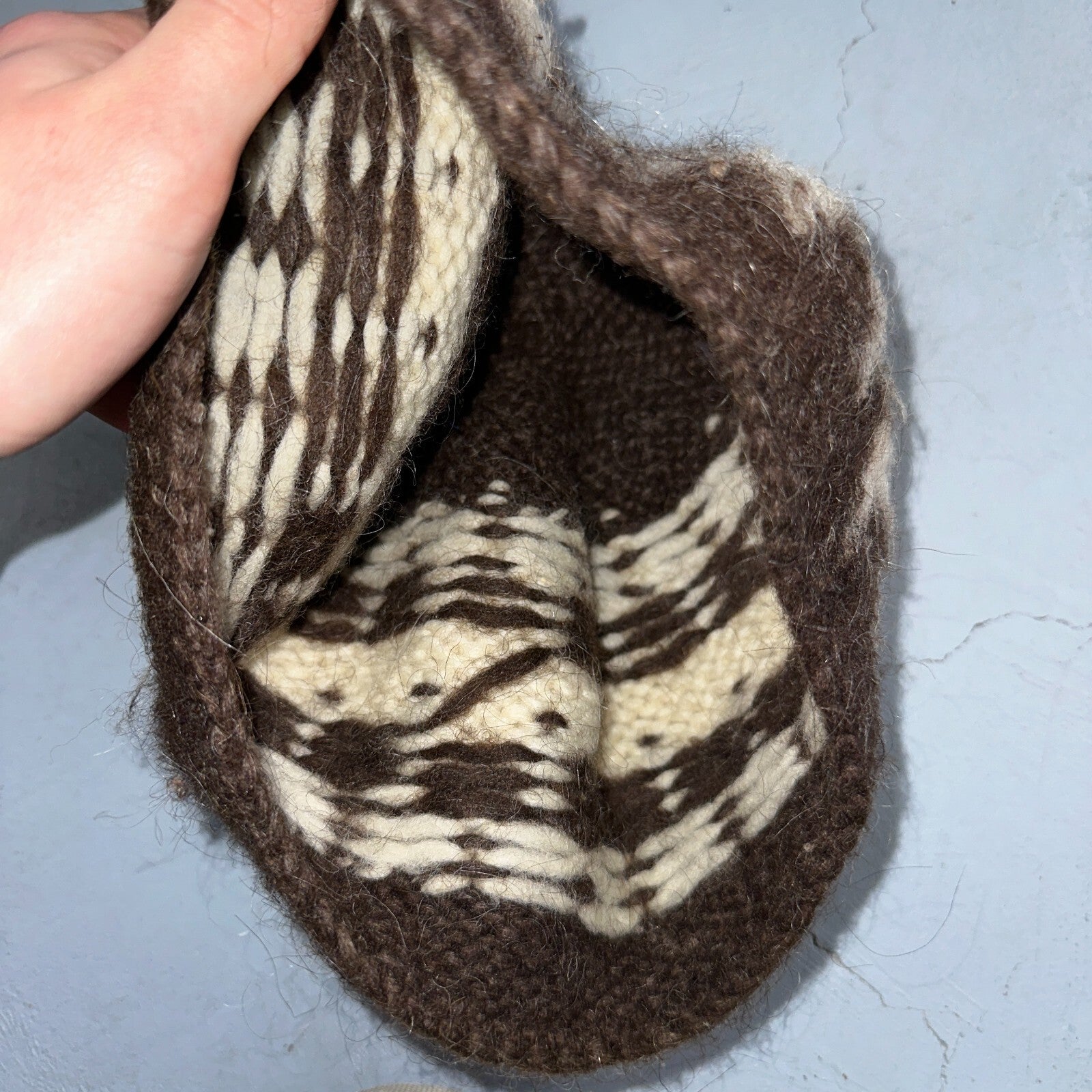 VTG 60s 70s Wool Hand Knit Winter Beanie Hat OSFM Rockabilly Warm Grunge Basic