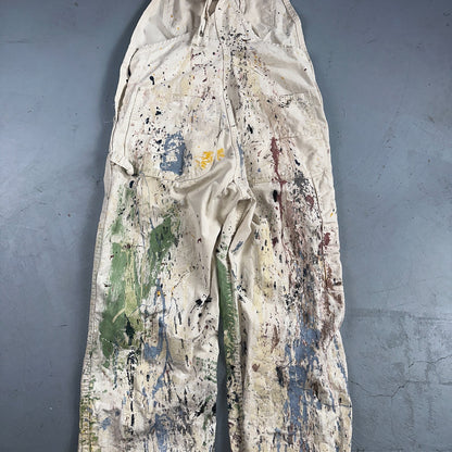 VTG Washington Dee Cee Thrashed Overalls Carpenter Bibs Workwear Painter Paint