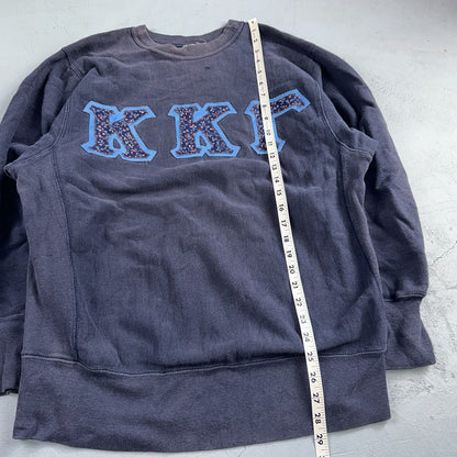 VTG 80s Champion Reverse Weave Crewneck Sweatshirt USA Kappa Gamma College Navy