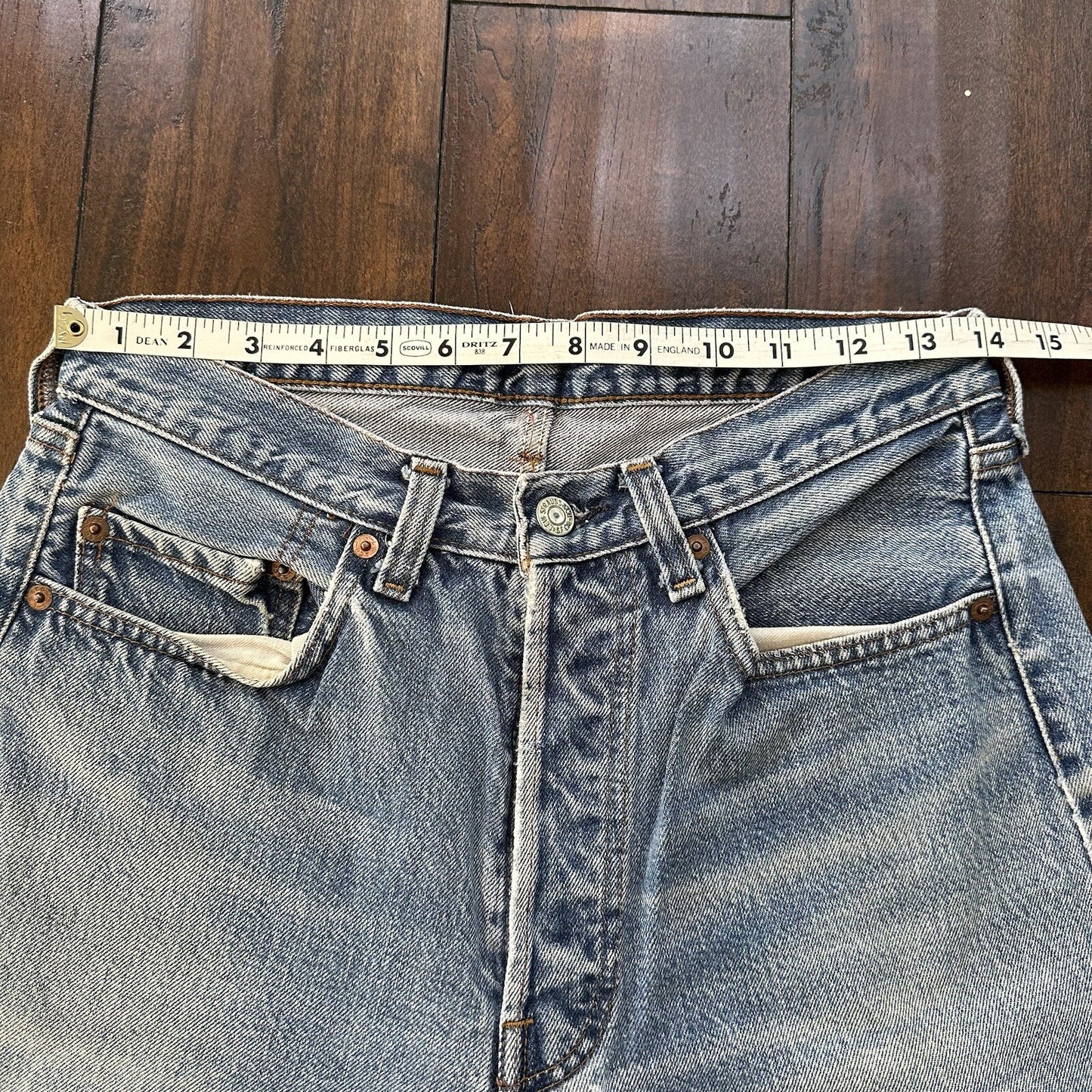 Levis Vintage 80s Redline Selvedge USA 501 Light Wash Jeans 70s 30x32 Act 28x29