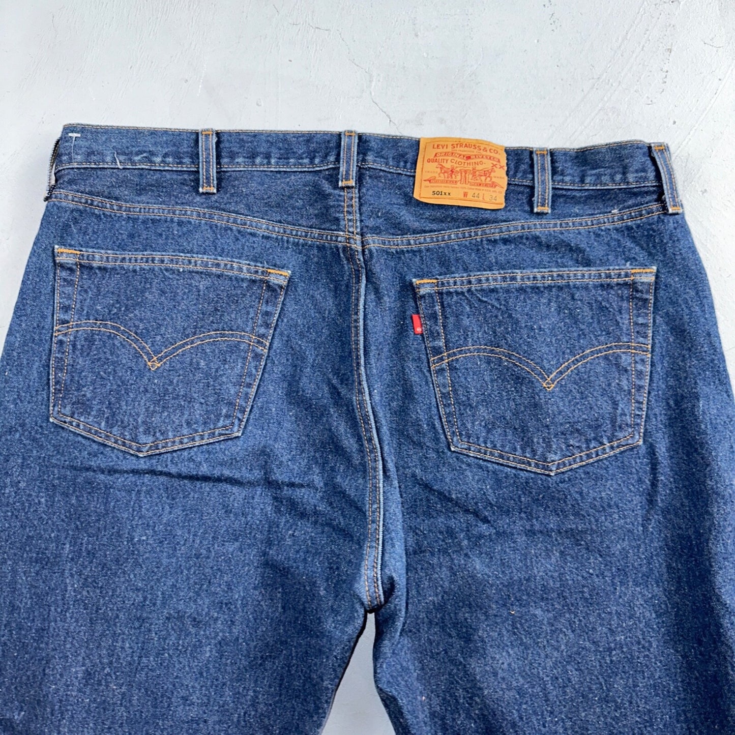 Levis 501 Vintage 90s USA XX Straight Leg Jeans Blue Dark Wash 44x34 Act 41x31