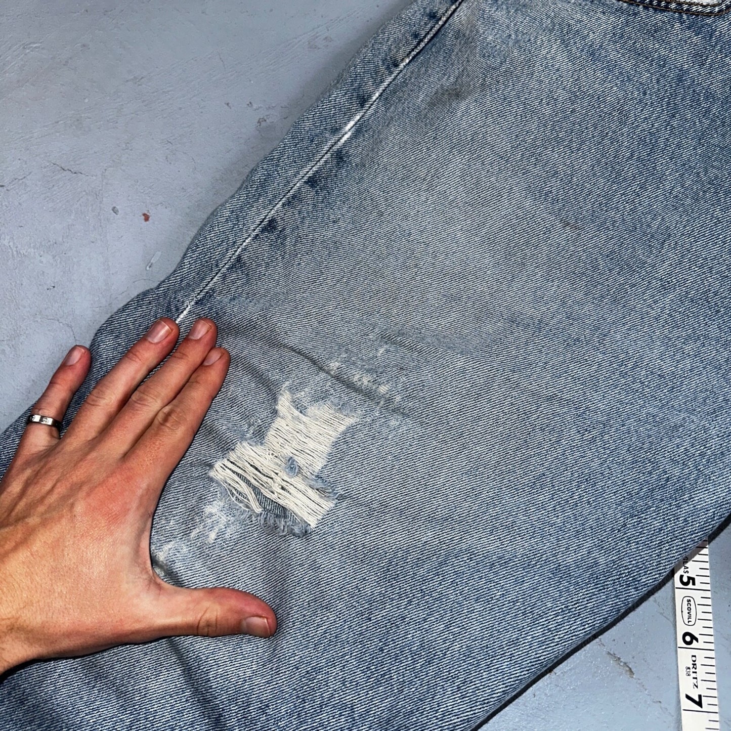 Levis 501 Vintage 90s Mexico Straight Leg Jeans 38x30 Y2K Light Wash Act 37x29