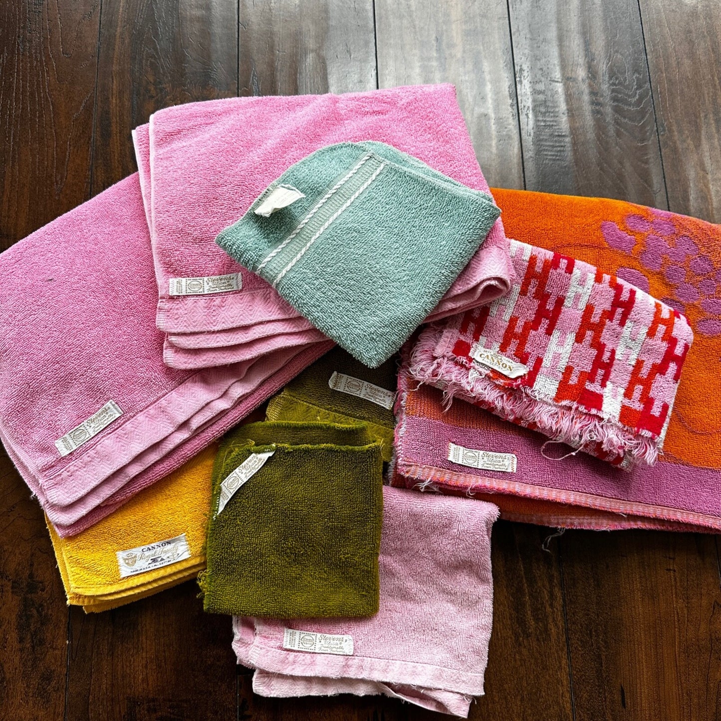 VTG Set Of 9 1960s Hand Towels Mismatched Steven’s Utica Linens