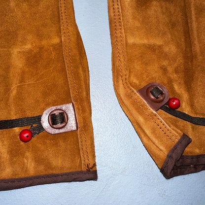 Vtg Wells Lamont Cowhide Genuine Suede Leather Gloves Size Medium USA