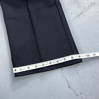 Levis 70s USA 517 36x32 Bootcut Pants Navy Blue Polyester Slacks Vintage 34x27