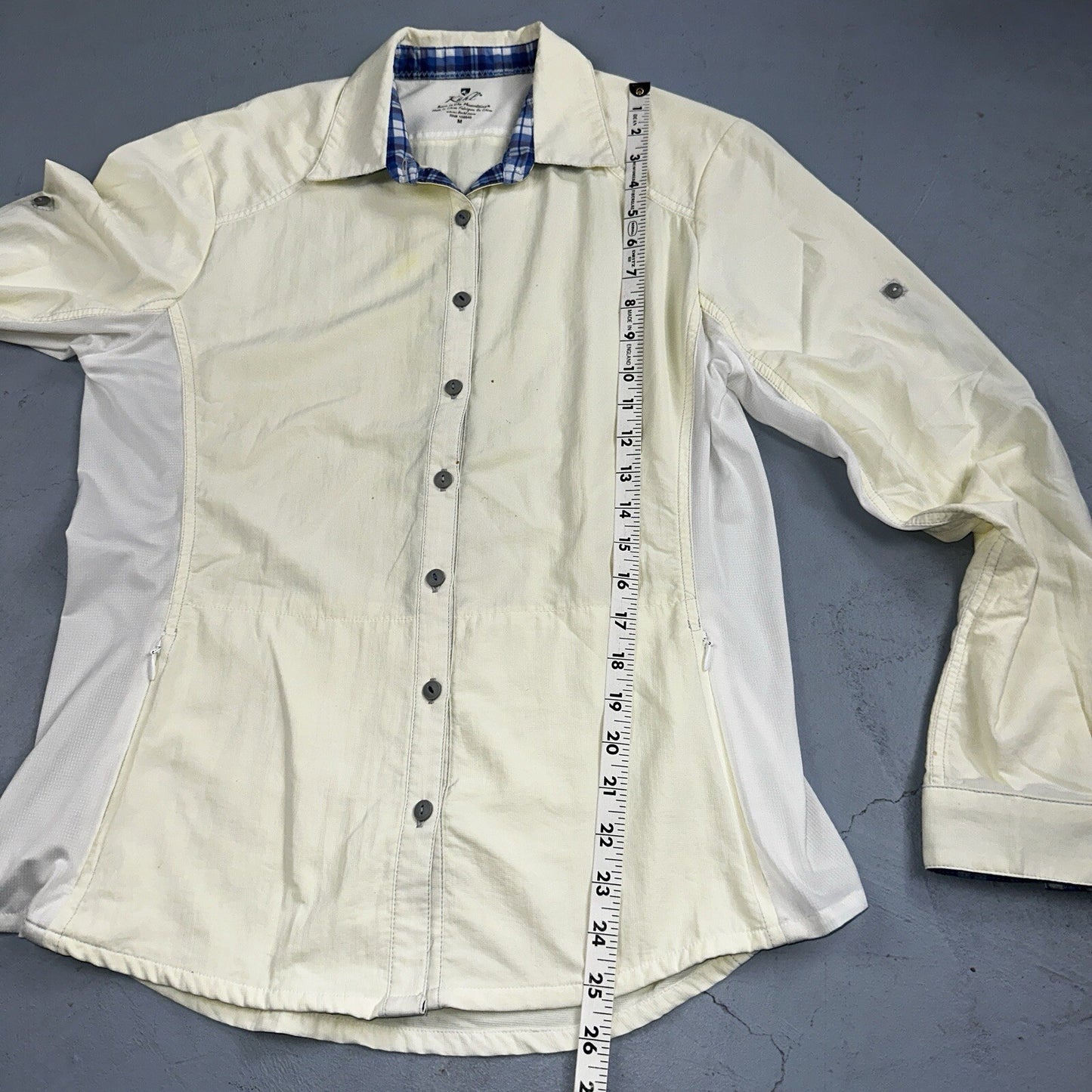 Kuhl Shirt Women's Nylon Button Up Long Sleeves Outdoor Hiking Shirt Size M