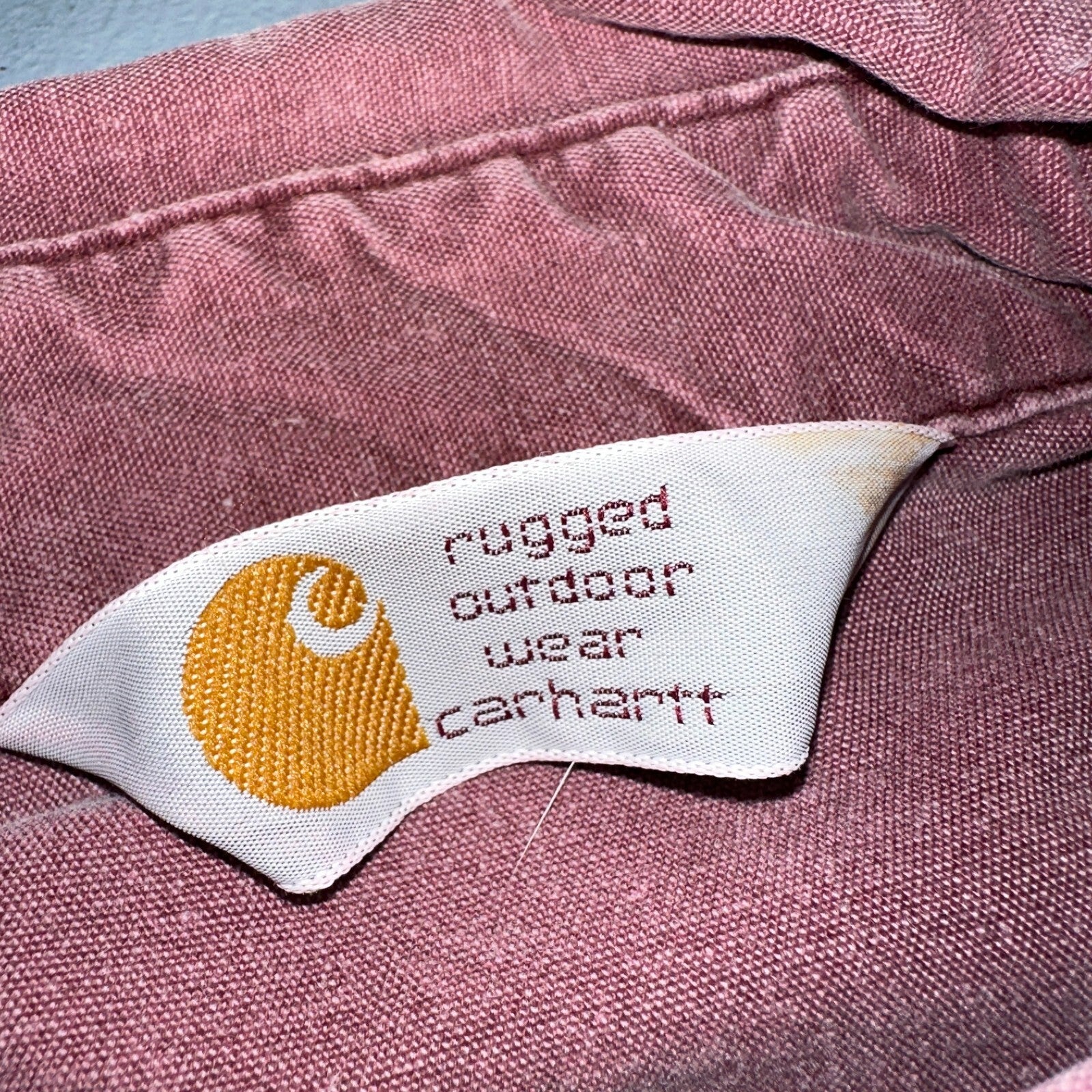 Carhartt Vintage Shirt Mens M Purple Maroon Rugged Outdoor Wear Button 90s